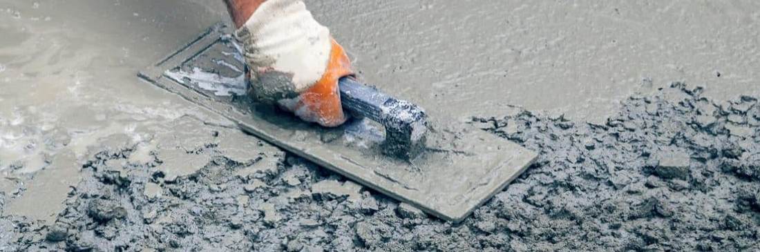 Laying concrete on a sunny day